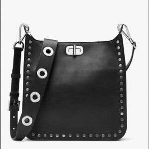 Michael Kors Sullivan Medium Messenger Crossbody Black Leather Bag